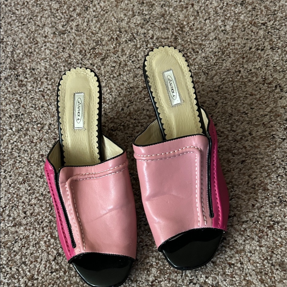 Calvin Klein Pink and Black Heels